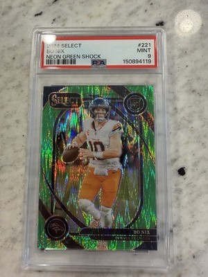 2024 PANINI SELECT 30 BO NIX NEON GREEN SHOCK /599 PSA 9