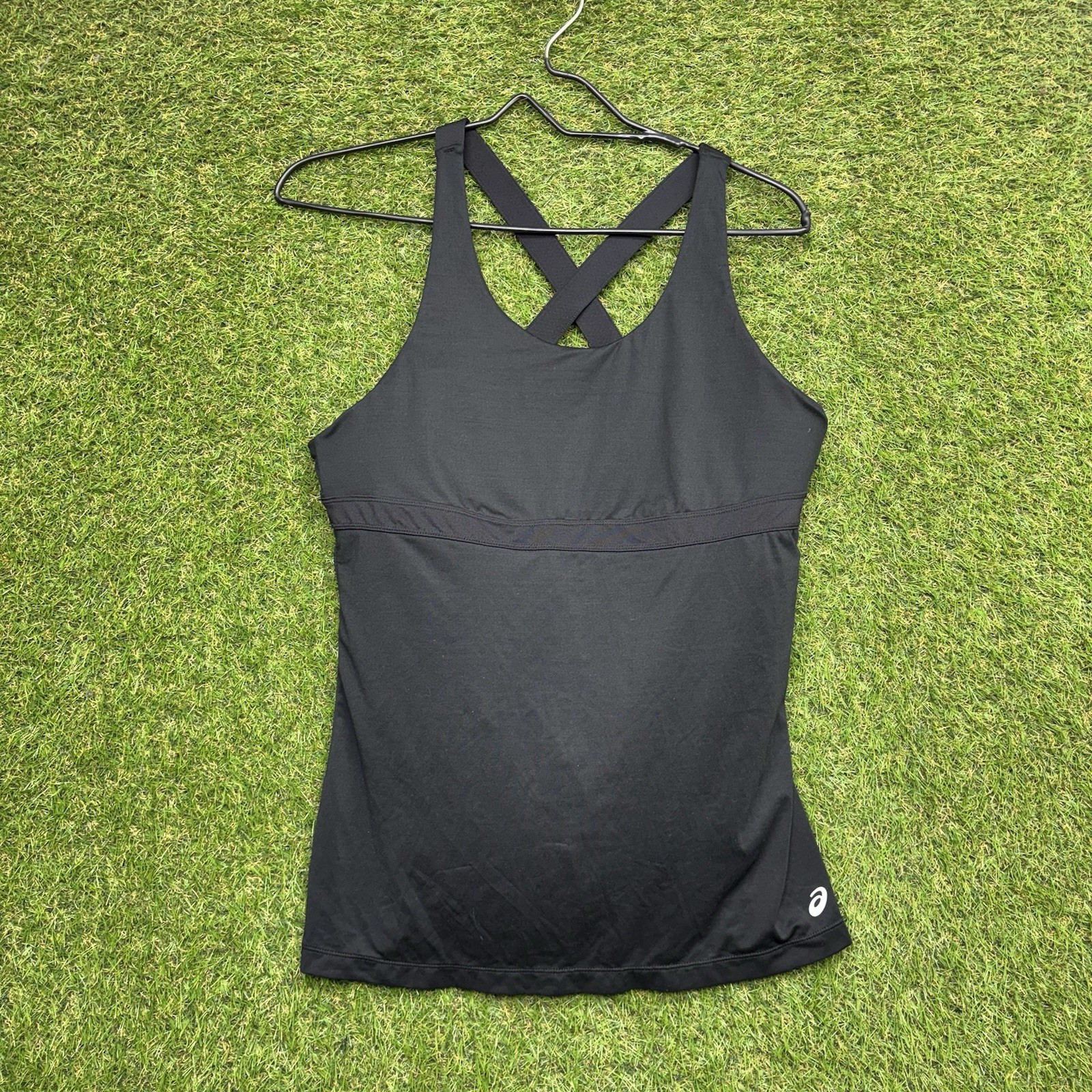 ASICS ASX Dry Bra Tank Top Womens Large Black Gym Stretch Comfort Sportswear NWT