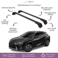 Erkul Roof Rack Cross Bars Fits Lexus UX 250hÂ 300h 2019-2025- Flush Rails Black