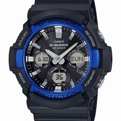 Casio GAS100B-1A2, G-Shock Analog/Digital Solar World Time Alarm Resin Watch