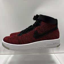 Nike Air Force 1 One Ultra Flyknit Medio Rojo Negro Zapatos 817420-600 Para hombres Talla 10