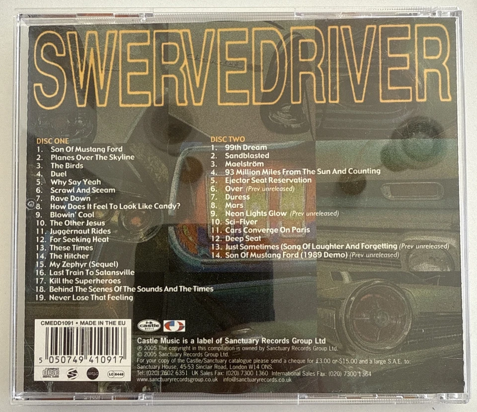 SWERVEDRIVER "Juggernaut Rides '89-'98" Rare 2005 33Trk 2CD "Rave Down, Duel" - image 2 of 4