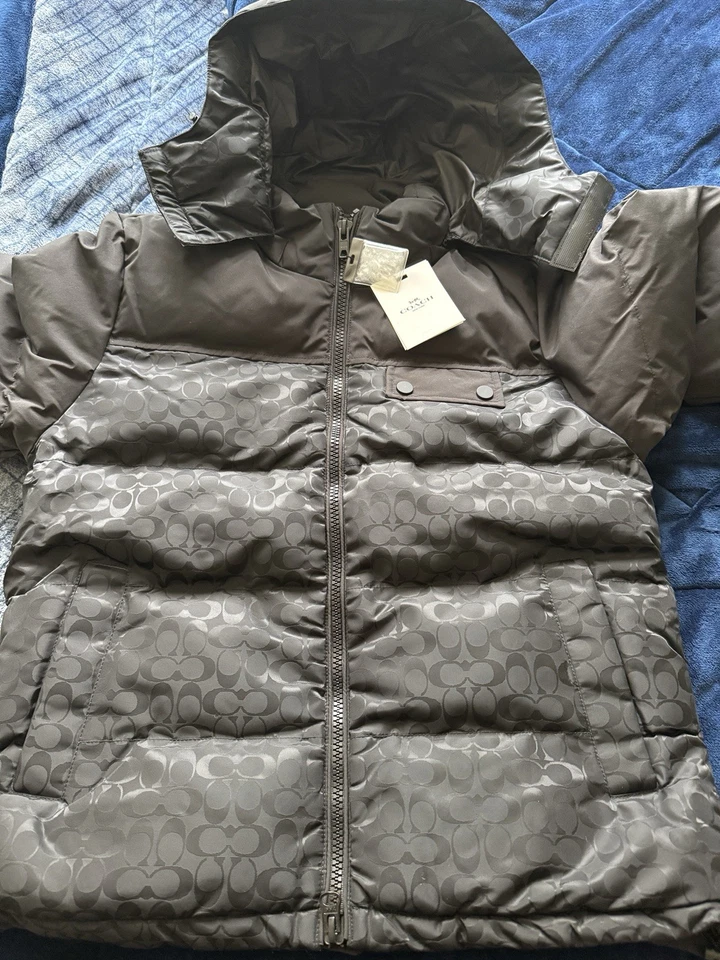 Coach Men’s Signature Puffer Jacket XL – Black Monogram - Image 2 of 4