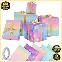 Geschenkpapier 5 StüCk Regenbogen Farbverlauf FüR Geburtstag Party Kinder Frauen