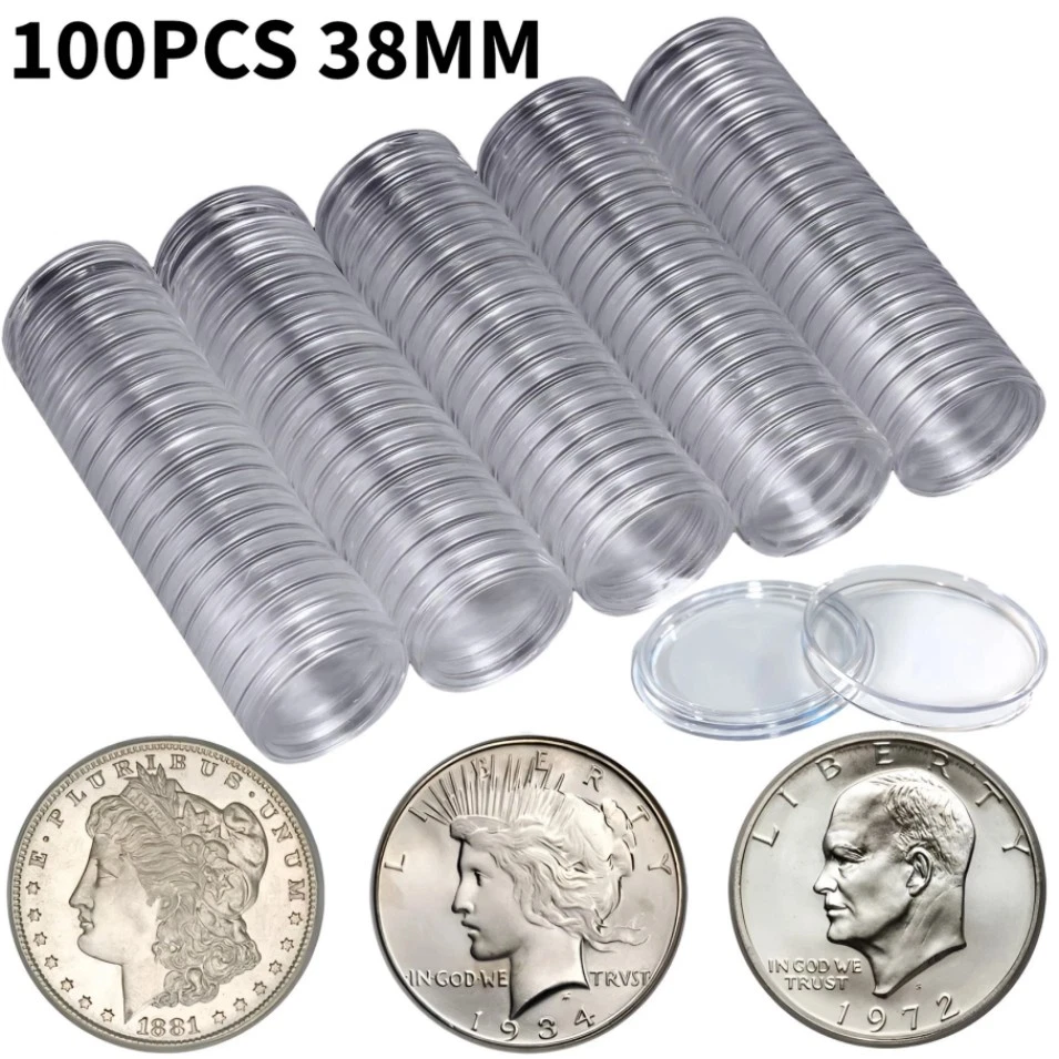 BCW Morgan/Peace Dollar Coin Slab Holder – 25 Pack, 38.1mm, White Foam Insert, Archival Safe