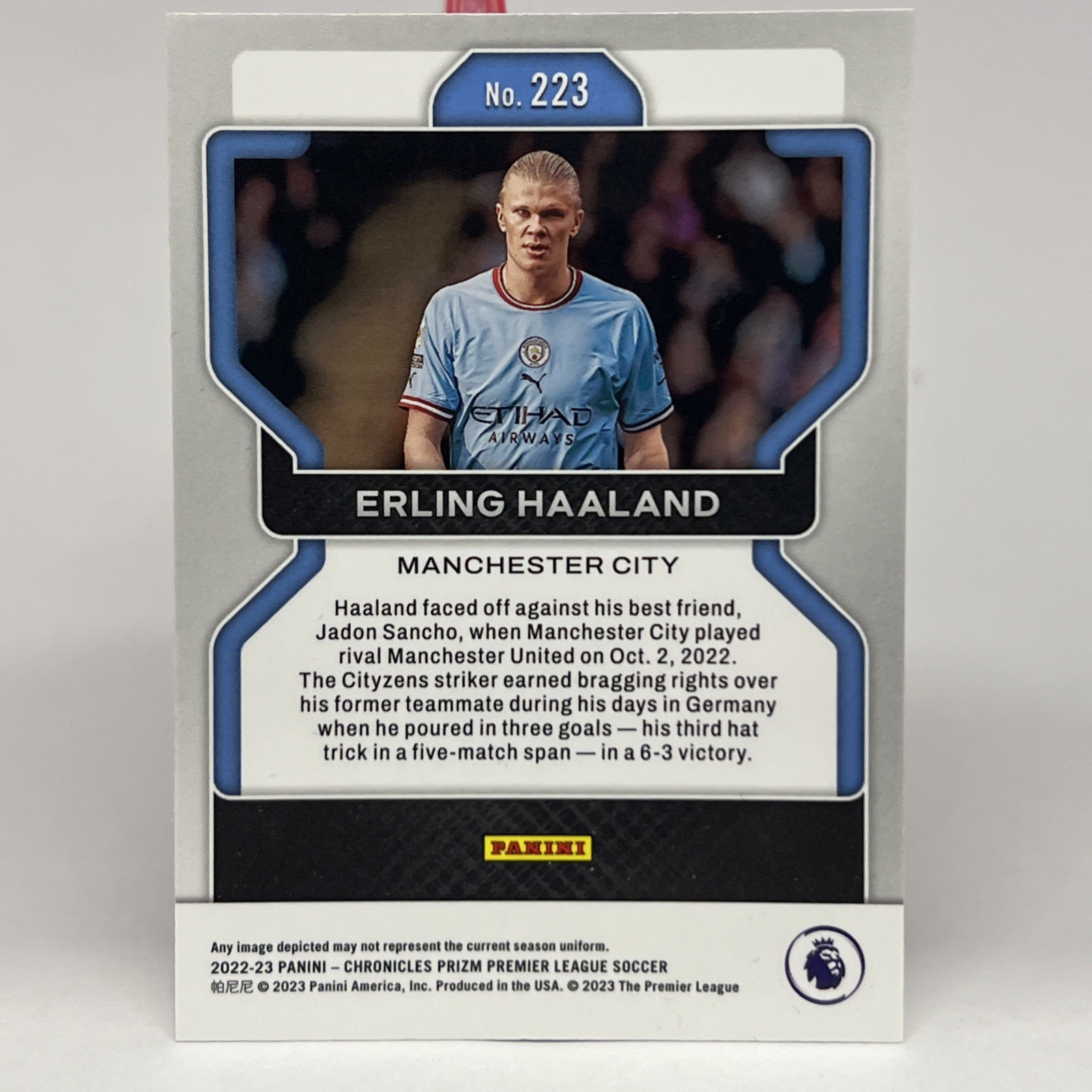 2022-23 Panini Prizm Premier League Erling Haaland Silver #223 Man City view 2