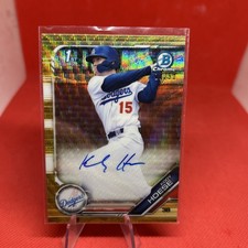 Kody Hoese 2019 Bowman Chrome 1st Gold Wave Refractor /50 Dodgers Auto Card MLB