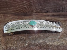 Native American Sterling Silver  Turquoise Hair Barrette by Begay