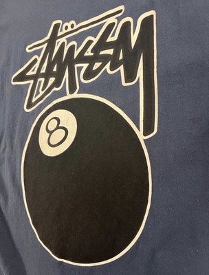 Vintage 90s Stussy 8 Ball T Shirt XL Made in USA Single Pocket 
