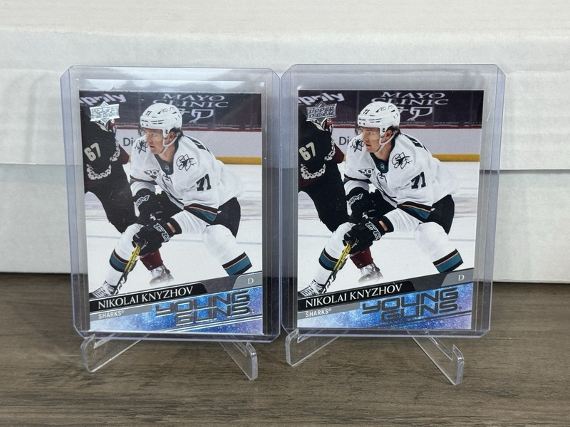 2020-21 UPPER DECK YOUNG GUNS #492 NIKOLAI KNYZHOV - SAN JOSE SHARKS Lot Of 2