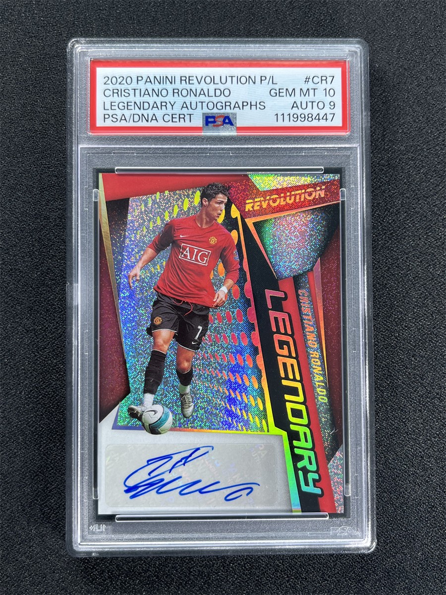 2020-21 Revolution Premier League Cristiano Ronaldo Legendary PSA 10 MT Auto 9