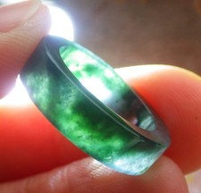 Video Certified Green Natural A JADE Jadeite Rectangle RING USA. 3.5    725537