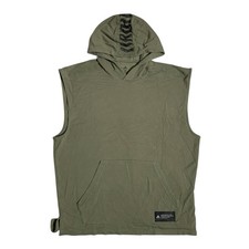 Adidas Felpa con Cappuccio Uomo M Performance Fit Verde Aeroready Felpa Senza Maniche Palestra