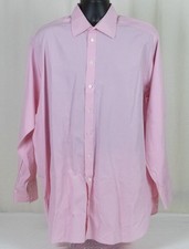Mint Custom Turnbull  Asser Solid Pink Triple Button Cuff SHIRT 17 x 35