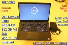 Dell Latitude 5300 Laptop, 13" Core i5 8th Gen, 8GB RAM, 512 GB SSD, Win 11 UK
