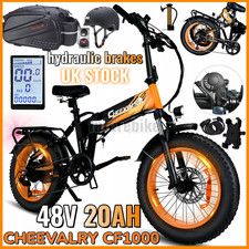 Cheevalry CF1000 48V 20Ah Electric Bike Folding Fat Tire 7Speed E-MTB 150KM 65Nm