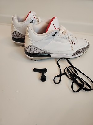 RARE Nike Air Jordan 3 D Retro White Cement Football Cleats  display picture 2