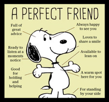 A Perfect Friend Happy Loves Listens Snoopy Peanuts -Refrigerator Fridge MAGNET