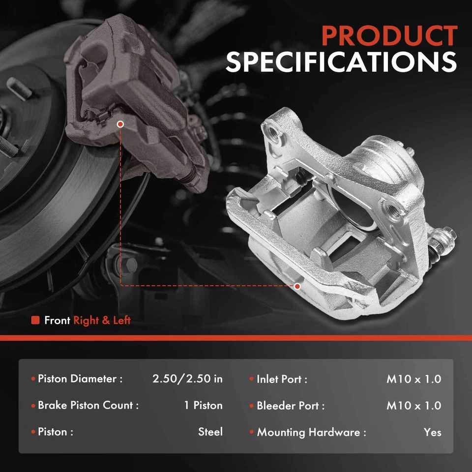 Par de pinzas de freno de disco delanteras con soporte para Infiniti FX35 FX45 2003-2005 Foto 2 de 4