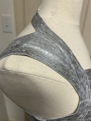 Nuevo con etiquetas Vestido Venus Lápiz Plateado Cóctel Fiesta Formal Talla M - Imagen 10 de 13