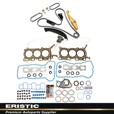 Fits 11-15 Ford F-150 Mustang 3.7L V6 DOHC Head Gasket Set w/ Timing Chain Kit