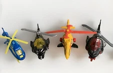 Mattel Lot Of 4 Helicopters Fast Lane Batman Batmobile Matchbox Sky Knife