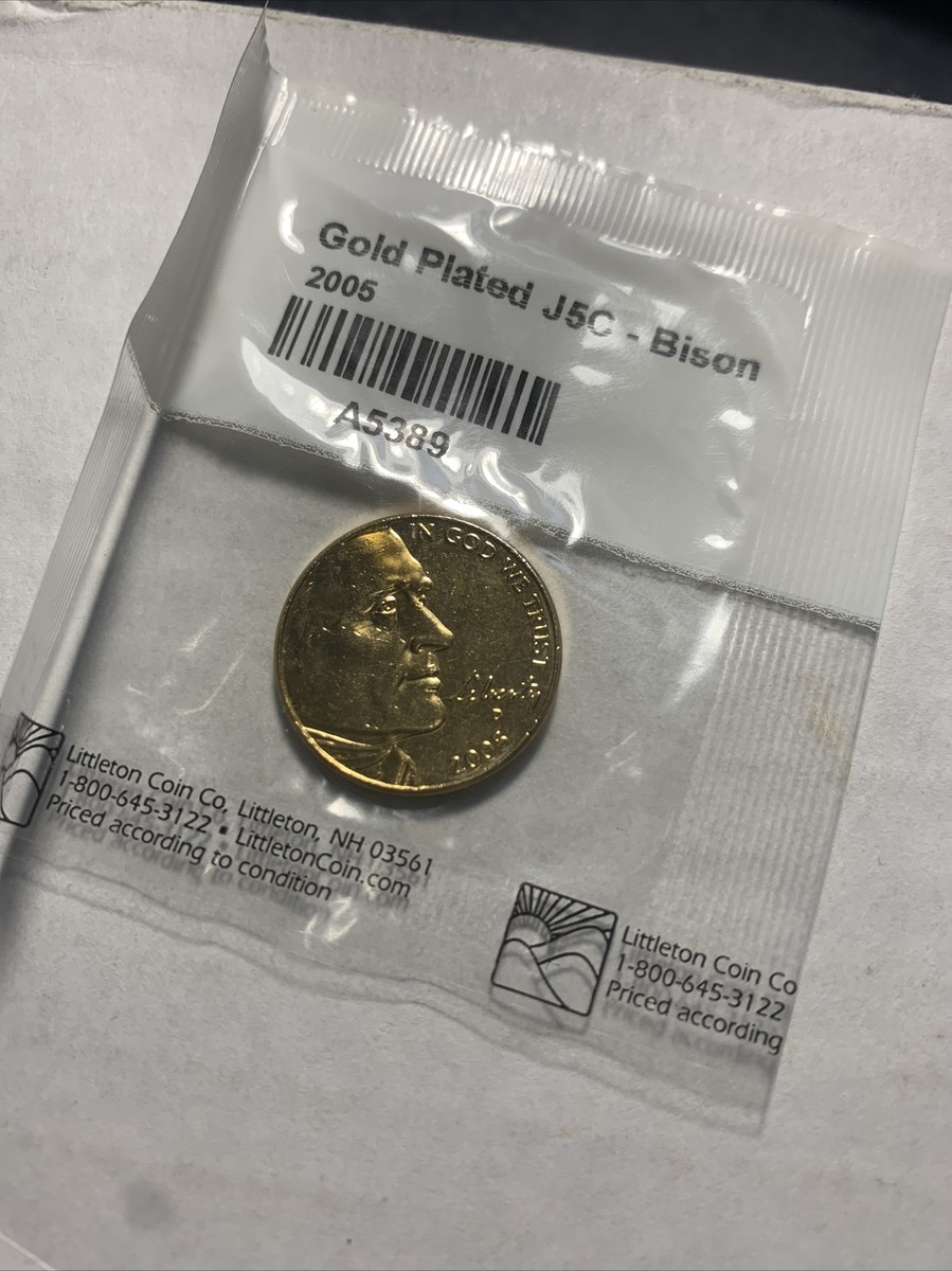2005 gold plated us buffalobison jefferson nickel | eBay