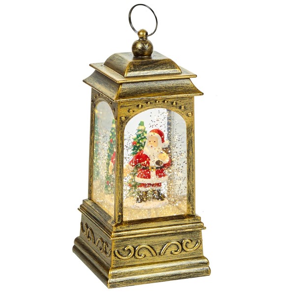 Weihnachten Laterne Dekoration Aufleuchtend Glitter Wasser Spinner 21Cm - Santa-image