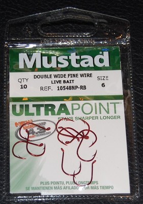 10 Ami Drop Shot Mustad 10548NP-RB – KVD Doppio Larghi, Rossi, Taglia 6