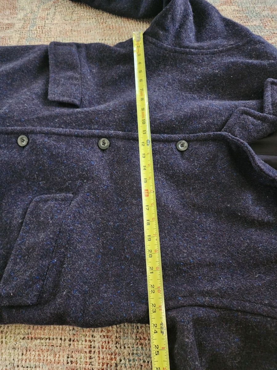 Vintage 80-90s Men's Yves Saint Laurent Wool Speckle Blue Coat