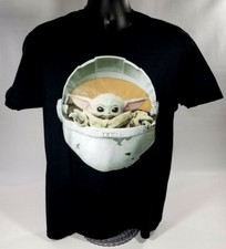 Disney The Mandalorian Star Wars Baby Yoda Black Mens Small T-Shirt New 