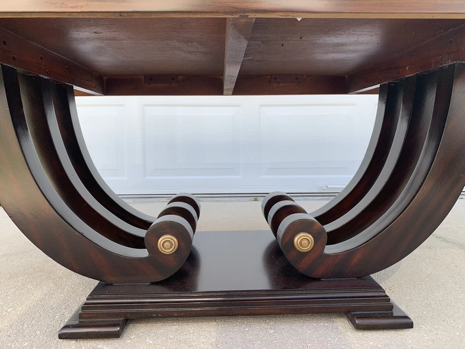 Impresionante Mesa de Centro Consola MAITLAND SMITH Imperio Americano Incrustación Madera Burl Foto 4 de 4