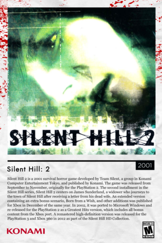Affiche de vitrine de jeu personnalisée Silent Hill 2 *LIVRAISON GRATUITE* - Photo 1 sur 3
