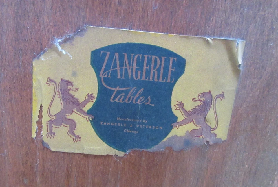 Mesa auxiliar Hollywood Regency caoba de dos niveles Zangerle y Peterson Chicago Foto 3 de 3