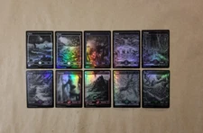 MTG Crimson Vow FOIL Basic Land Set of 10 (LP/NM) One of Each Artwork