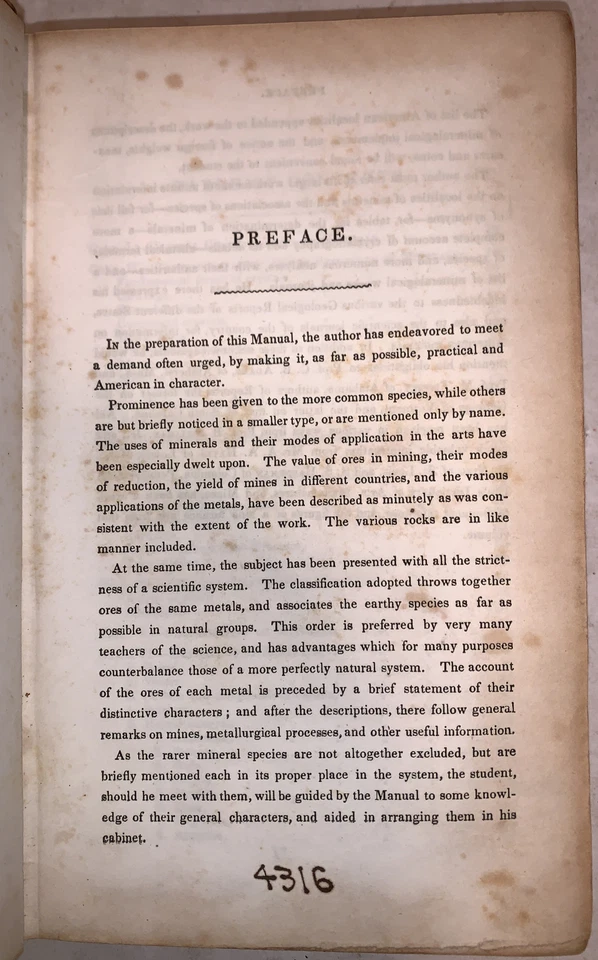 1851, DANA, MANUAL OF MINERALOGY, MINES, ROCKS, REDUCTION OF ORES, GEOLOGY - Image 4 of 4