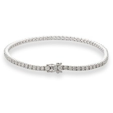 Moissanite VVS1 3mm 18K White Gold Plated 925 Sterling Silver Tennis Bracelet