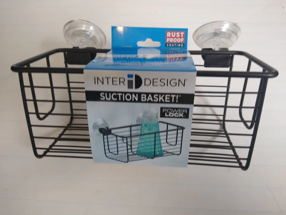 Cesta de sucção Inter Design sucção máxima cor preta à prova de ferrugem  - Imagem 3 de 4