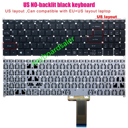 New US no-backlit / backlit Keyboard for Acer A715-75 A715-75G A517-52 A517-52G - Picture 3 of 4