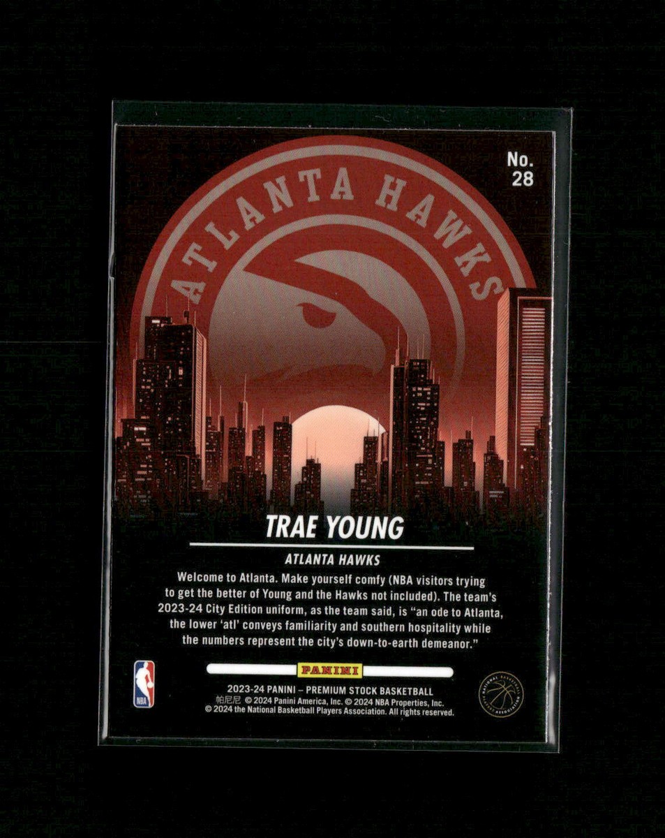 2023-24 Panini Hoops Premium Stock City Edition #28 Trae Young Atlanta Hawks