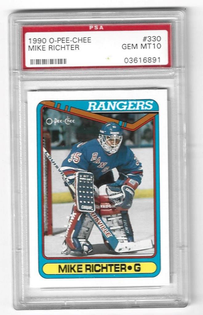 1990 Mike Richter (NHL - HOF) O-Pee-Chee Hockey Card Graded PSA Gem ...