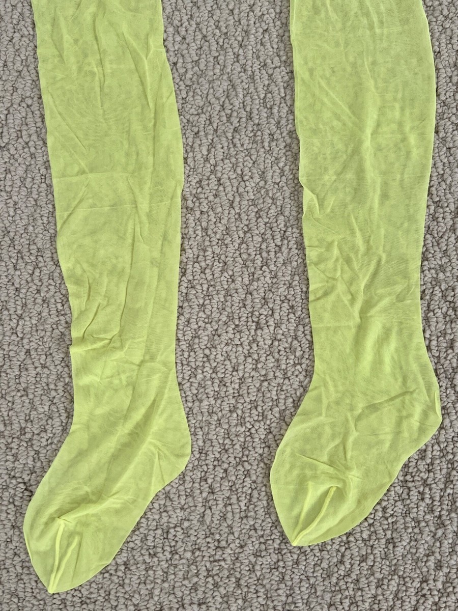 NWT Versace Runway Yellow Lace Thigh High Stretch Sheer