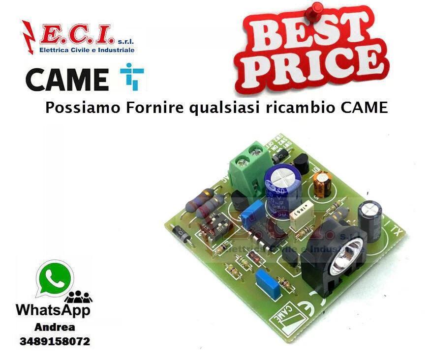 DETTAGLI IN TITOLO E DESCRIZIONE CAME ORIGINALE SCHEDA ELETTRONICA TX Fotocellula - DOC-I 119RIR016