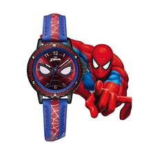 Spiderman Kids Watch LED Luminous Leather Water-resistant Watch Band Boys Gift