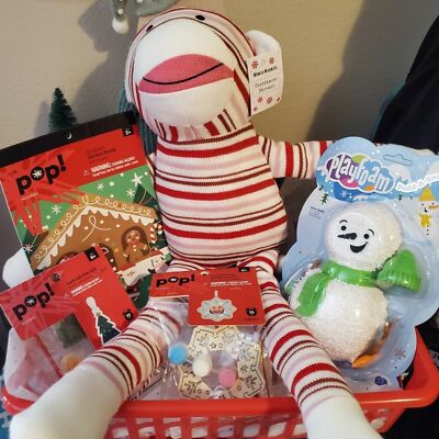 Christmas stocking stuffers snowman build toy sock monkey craft