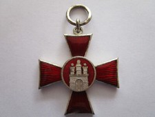 Hamburg Hanseatenkreuz "Für Verdienst im Kriege 1914" mit Band
