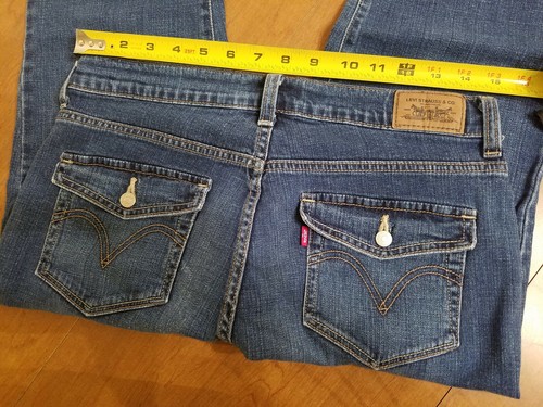 Levi's 515 Capri Blue Denim Jeans Back 
