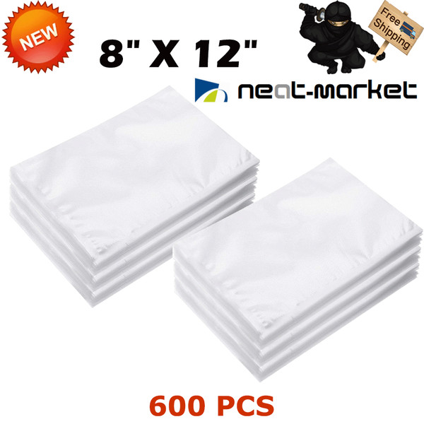Bolsas de almacenamiento al vacío 600 cuartos 8x12 Food Magic Seal ahorradoras 4 mil para sellador al vacío