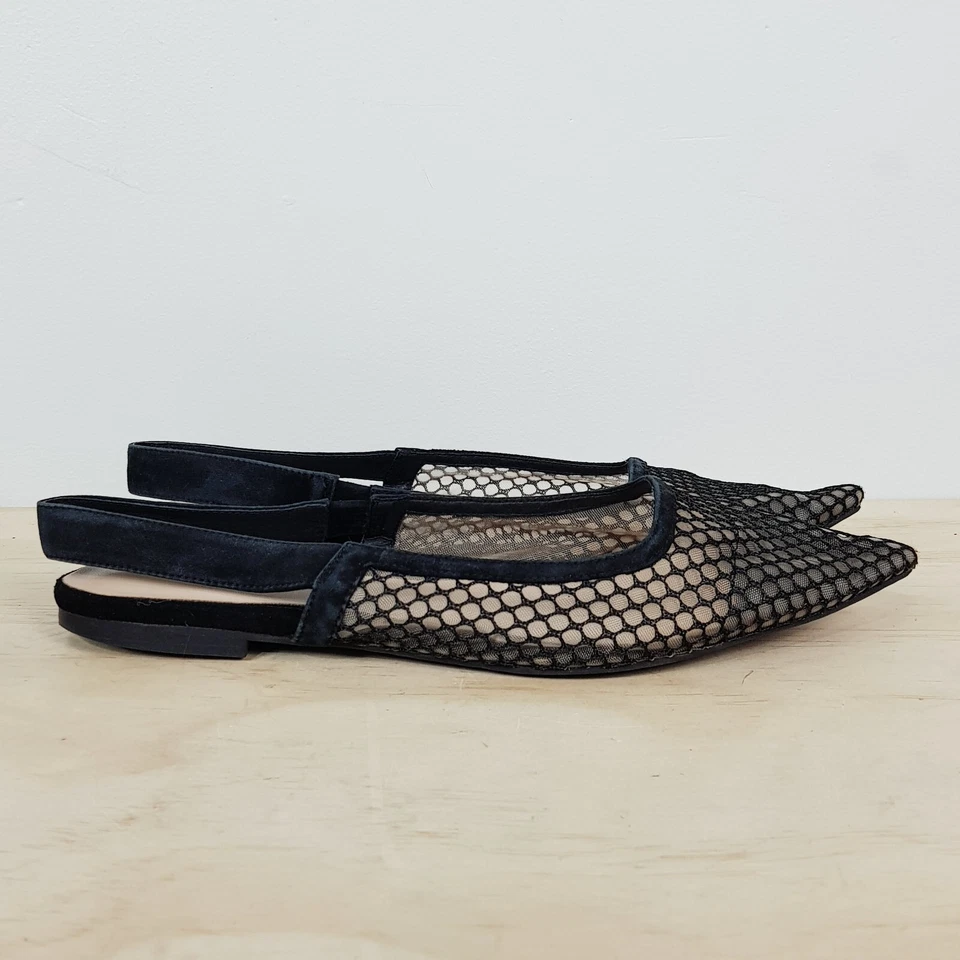 JEFFREY CAMPBELL Womens US 9.5 Black Emelia Mesh pointed flats Shoes - image 4 of 4