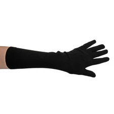 Long Elbow Length Black Costume Gloves ~ HALLOWEEN THEATRICAL PROM DANCE PARTY